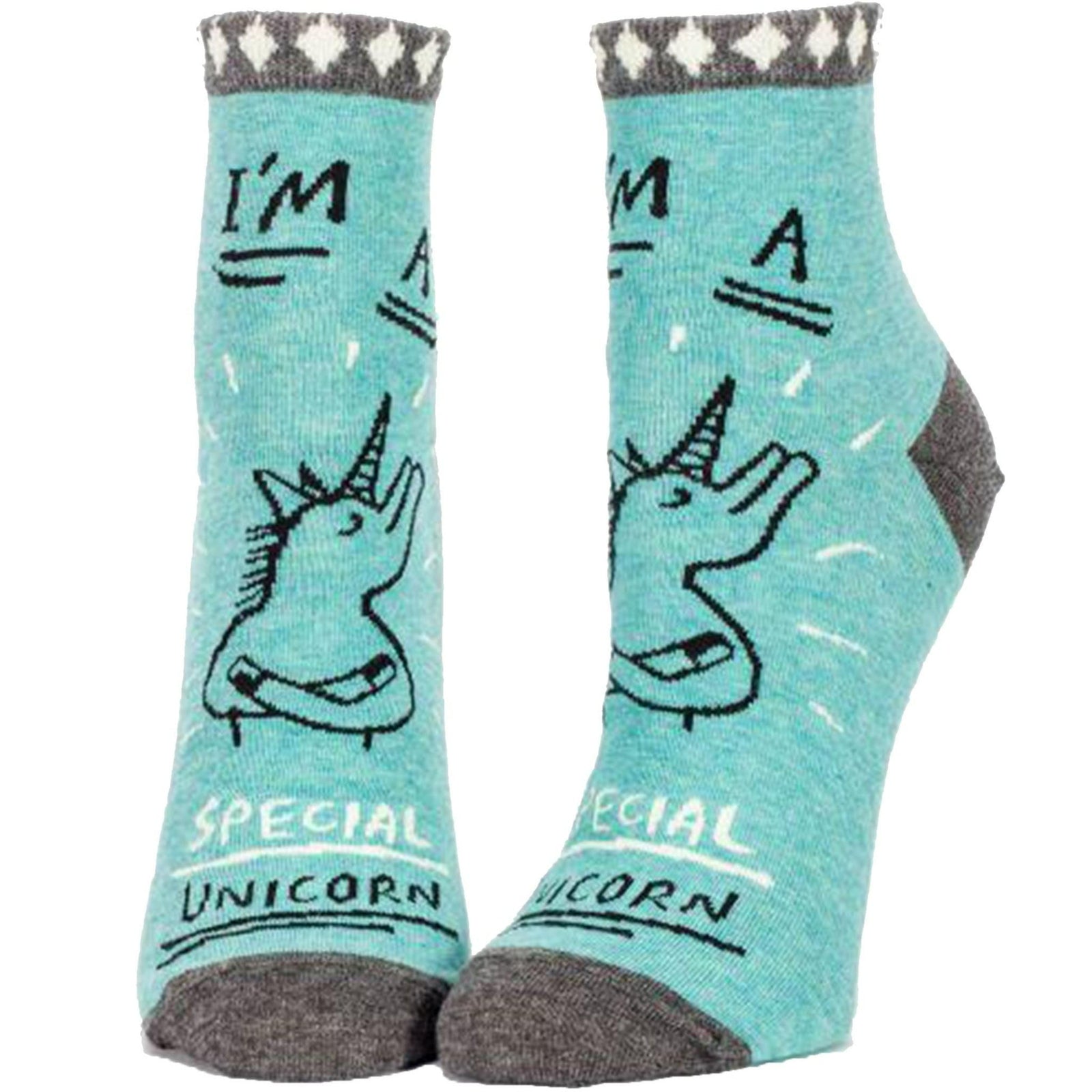 I'm a Special Unicorn Socks - Women's Ankle Sock blue