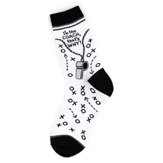 I'm The Coach Socks Women's Crew Sock white