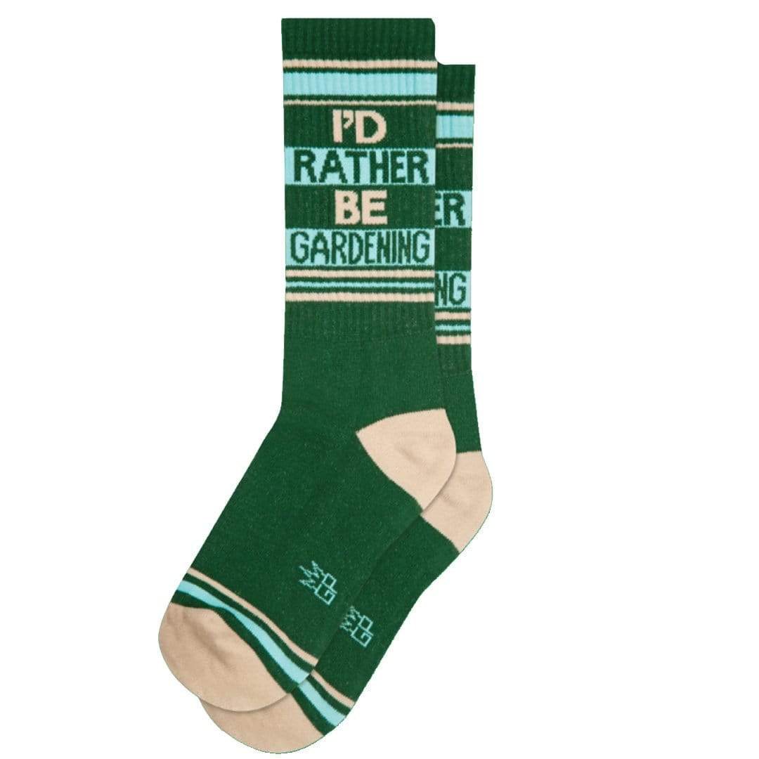 I'd Rather Be Gardening Unisex Crew Sock Green