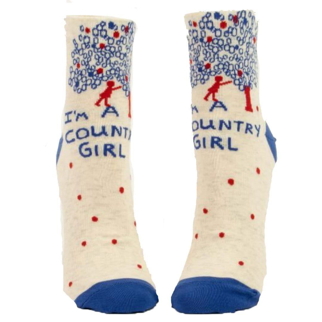 I'm A Country Girl Women's Ankle Socks Cream