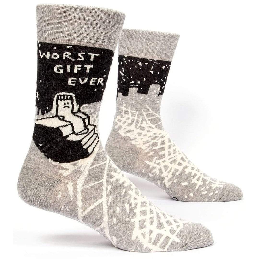 Worst Gift Ever Men's Crew Sock Grey