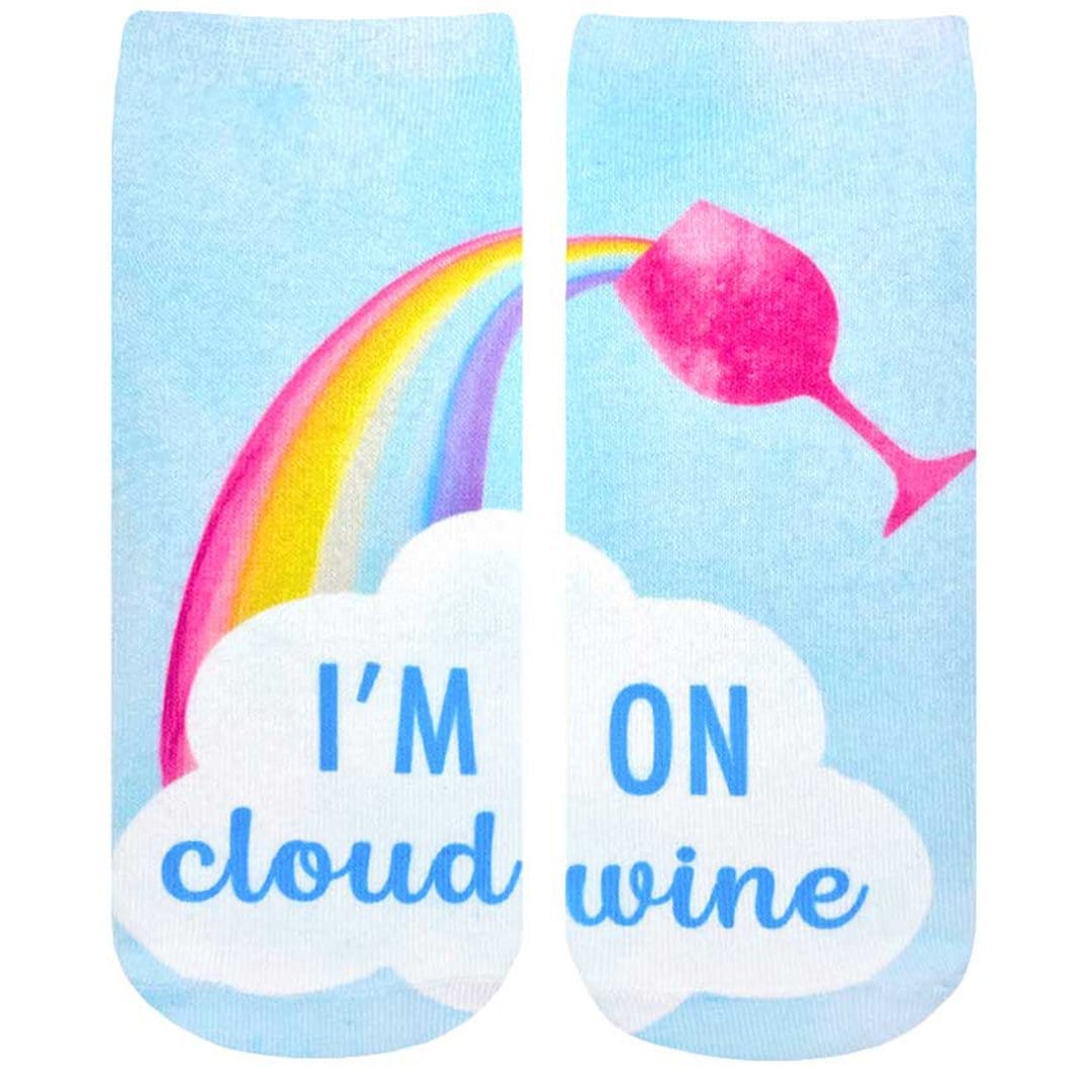 I&#39;m On Cloud Wine Ankle Socks Black