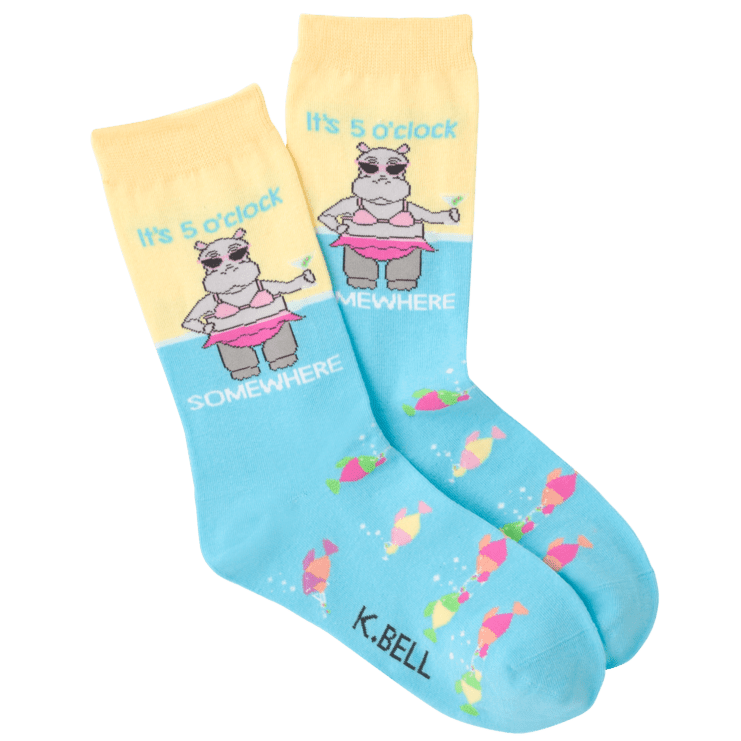 It's 5 O'clock Somewhere Women's Crew Sock Blue
