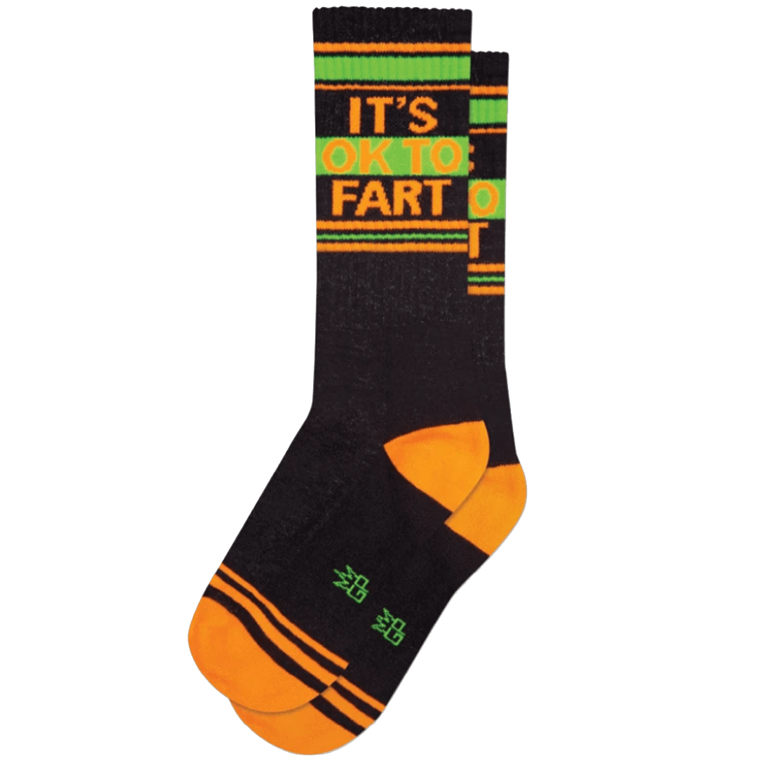 It&#39;s Ok To Fart Neon Unisex Crew Sock Black