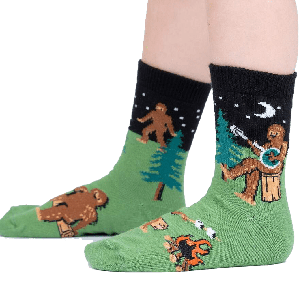 Sasquatch Campout Junior Crew Socks Multi