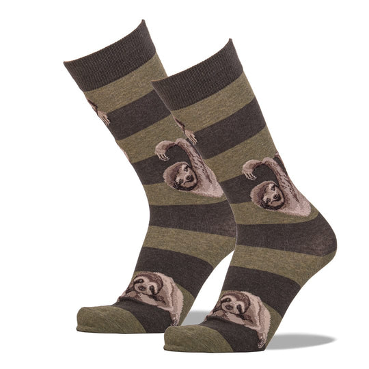 Sloth Stripe Socks Men’s Crew Sock Green