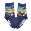 Navy Striped Rockin Down Syndrome  Socks Junior Crew Sock Navy