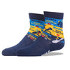 Navy Striped Rockin Down Syndrome  Socks Junior Crew Sock Navy