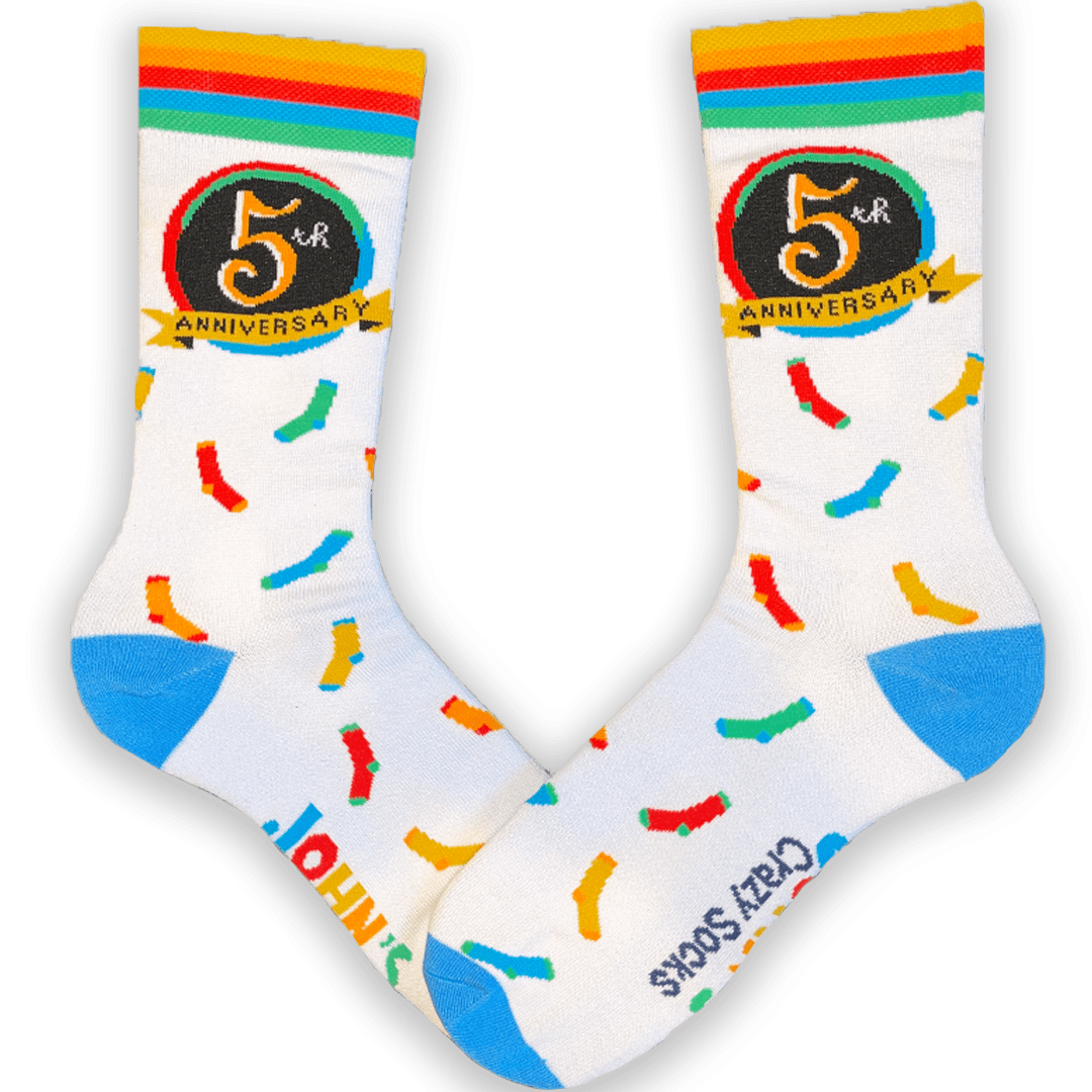 JCS 5th Anniversary Unisex Crew Sock White