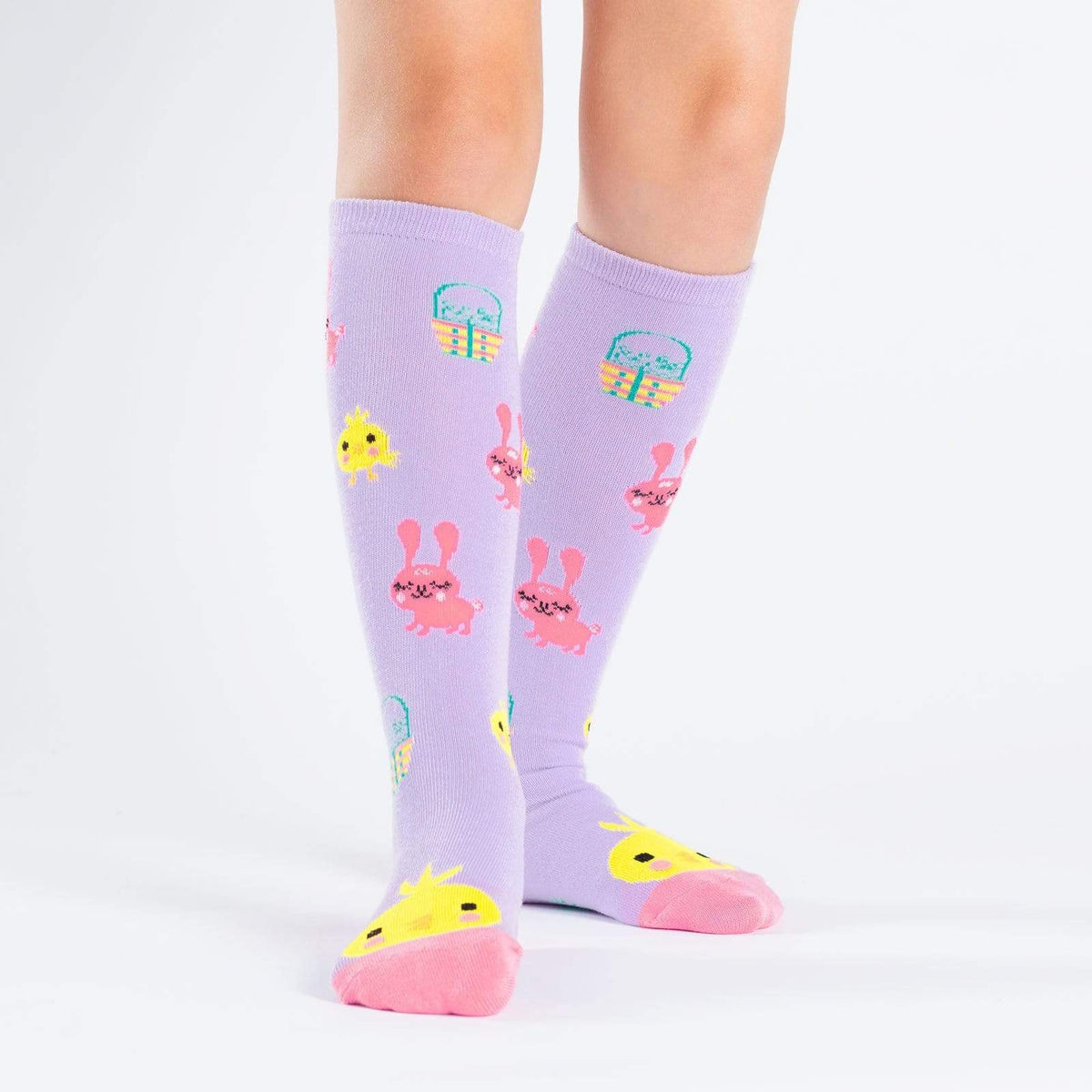 Hoppy Easter Junior Knee High Socks Purple
