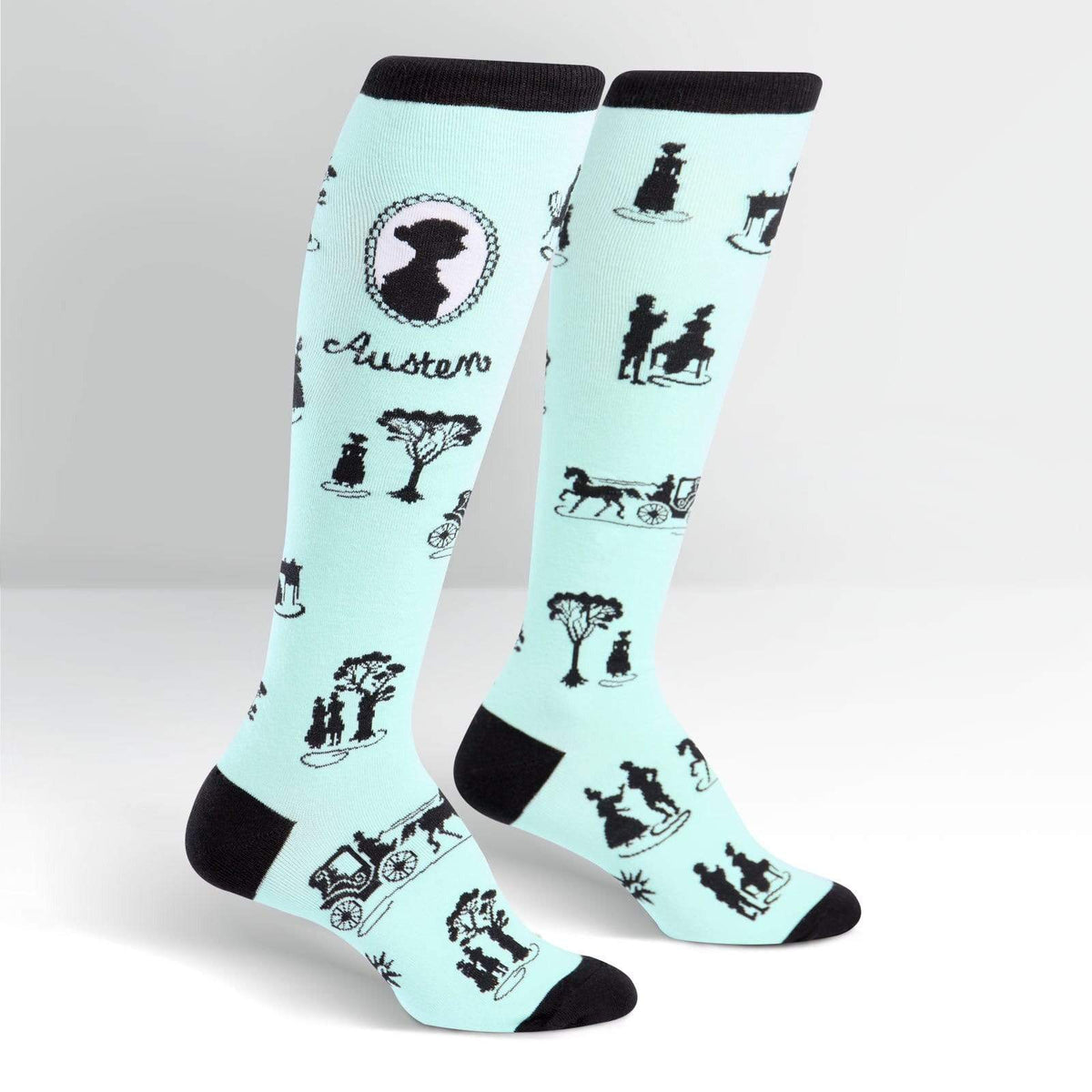 Jane Austen Socks Women&#39;s Knee High Sock Teal