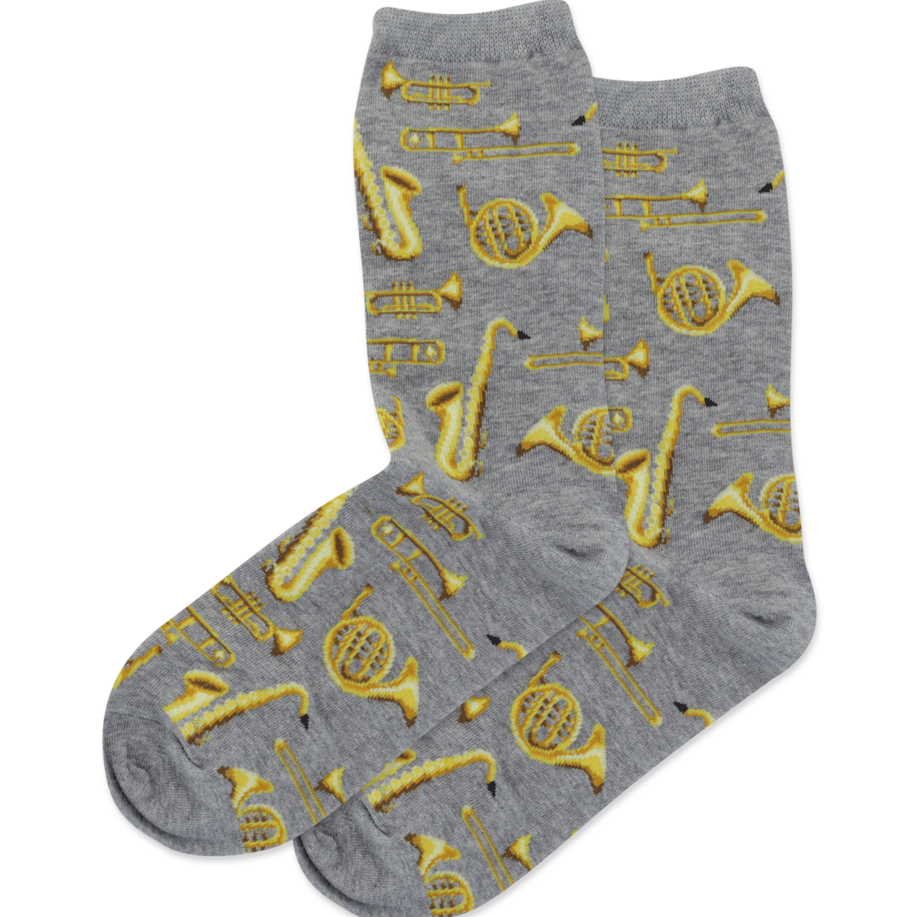Jazz Instruments Socks Women's Crew Sock Heather Grey