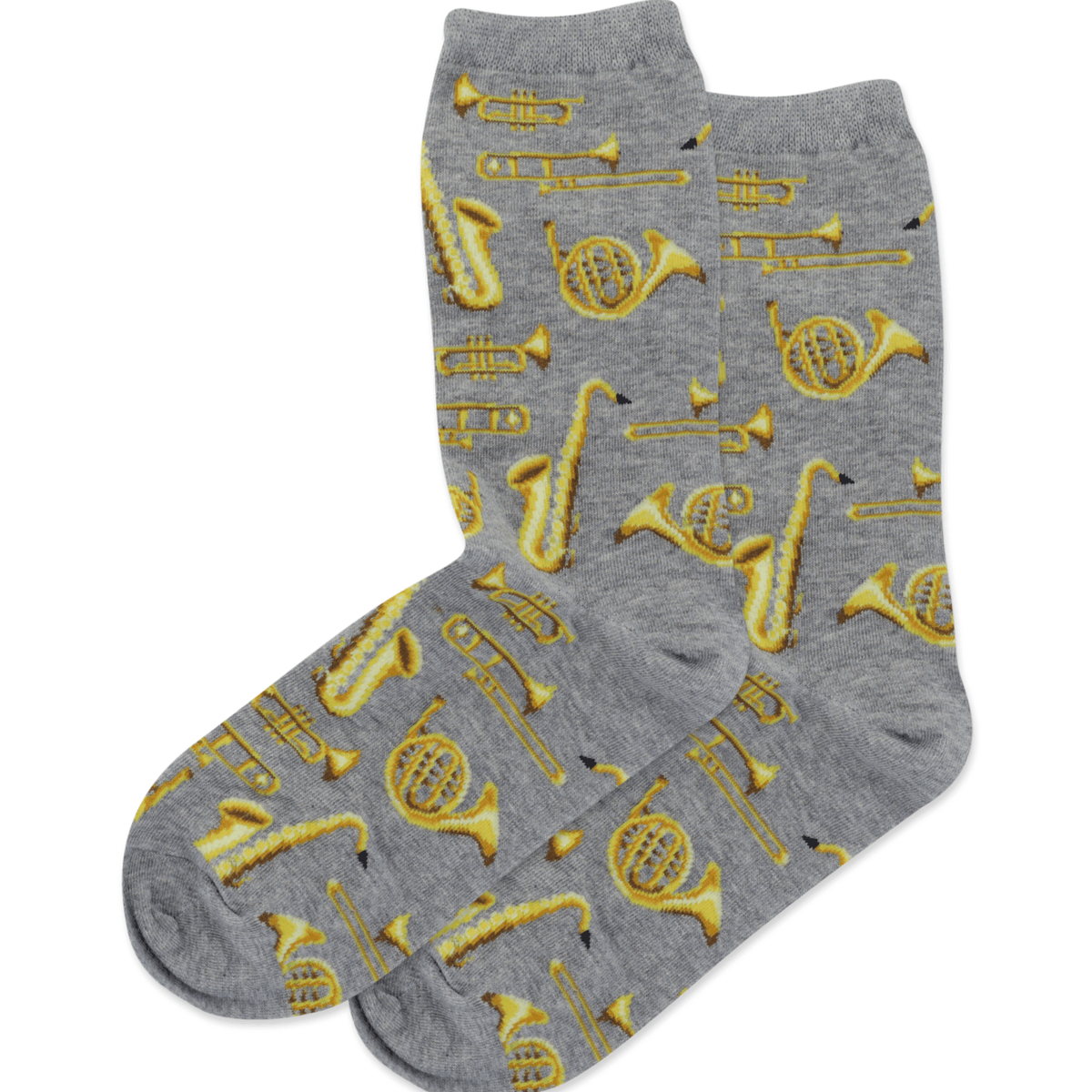 Jazz Instruments Socks Women&#39;s Crew Sock Heather Grey