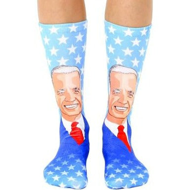 Joe Biden Socks Unisex Crew Sock Blue