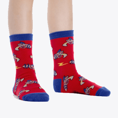 Rayguns Youth Crew Socks Red
