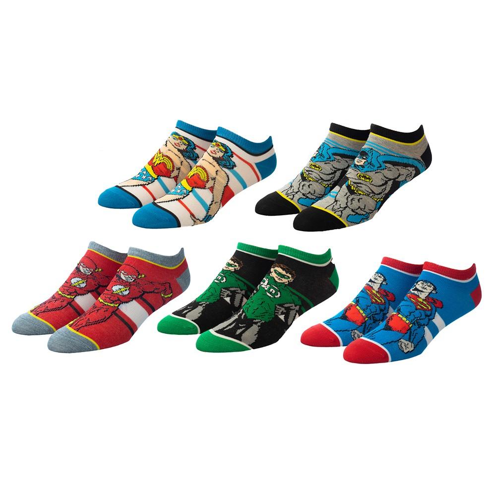Justice League 5 Pair Ankle Socks Multi