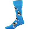 Shark Attack Men’s King Size Crew Sock Blue / King Shoe Size 12-15
