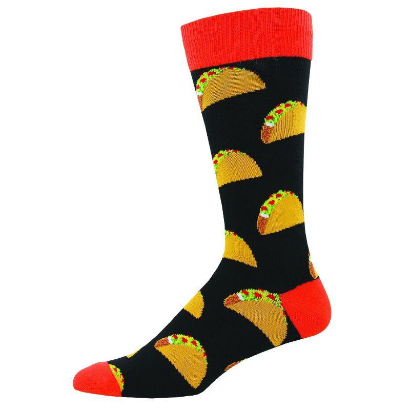 Taco Men’s King Crew Socks Black / King Shoe Size 12-15