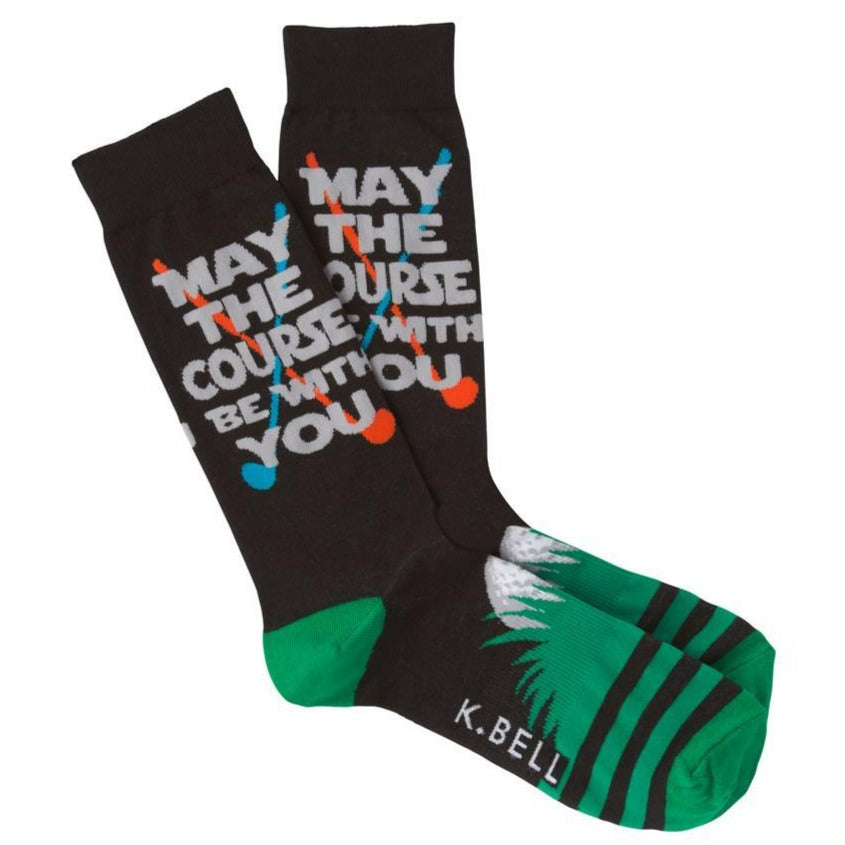 May The Course Be With You Men&#39;s Crew Socks Black