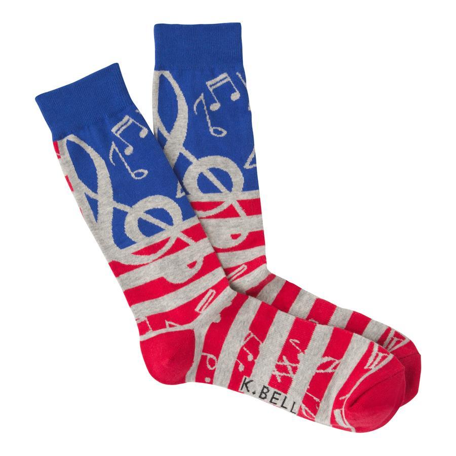 USA Music Men's Crew Socks Red / Blue