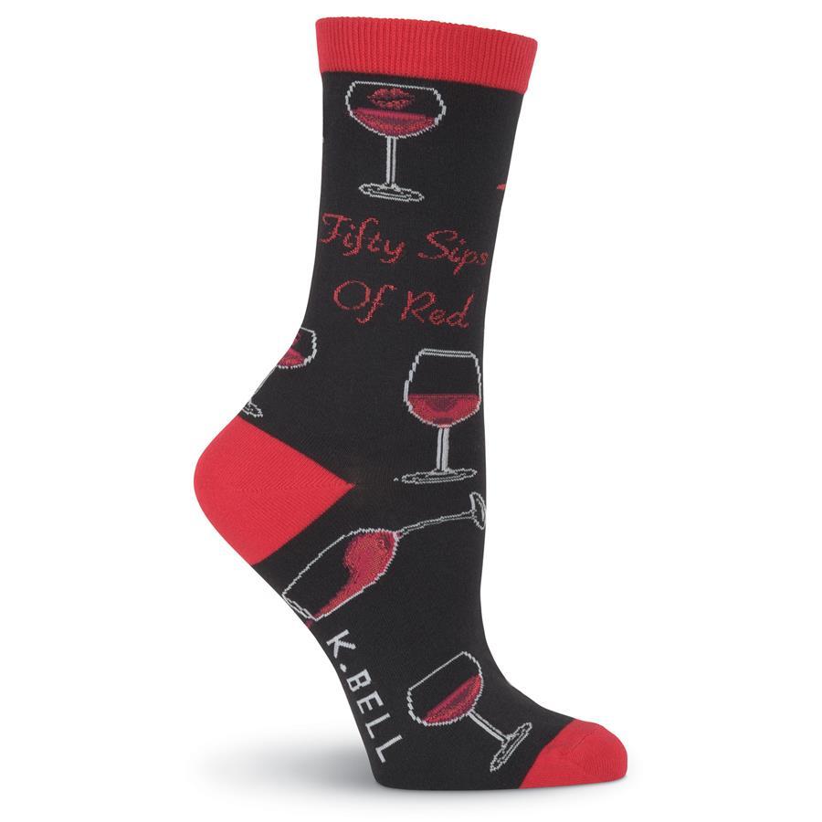 Fifty Sips Of Red Women's Crew Socks Black