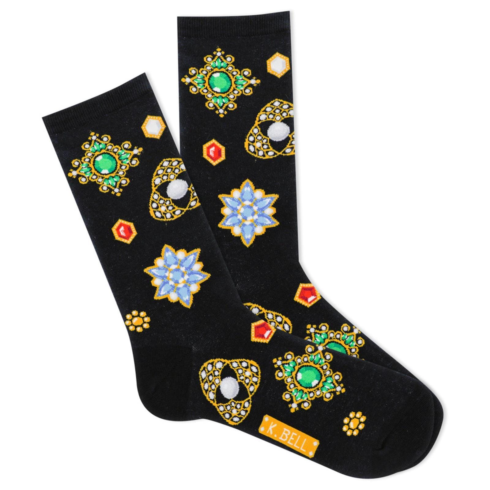 Bejeweled Women's Crew Socks Black