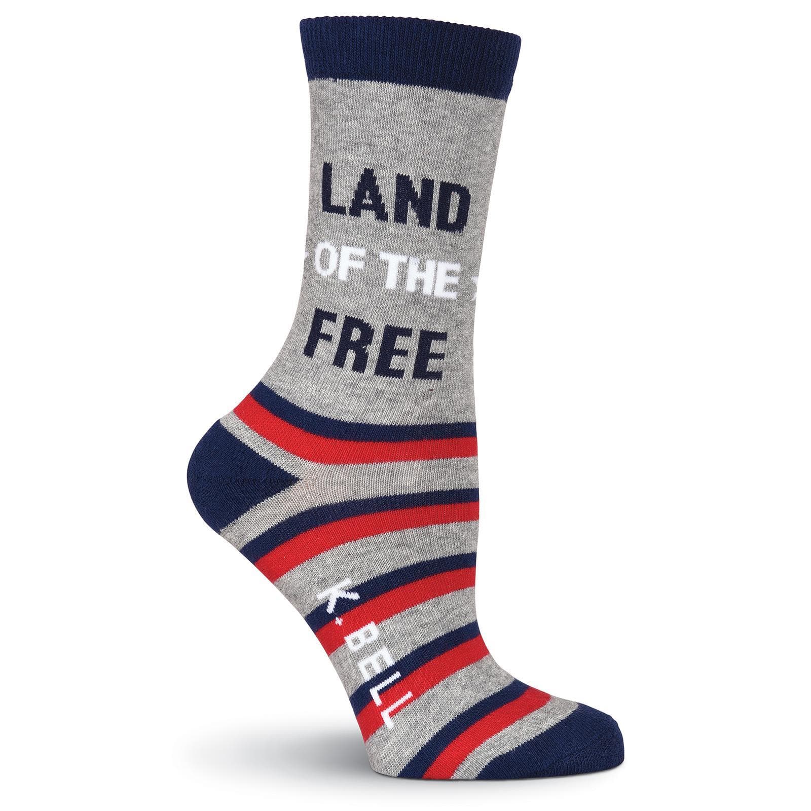 Land of the Free Socks Women's Crew Sock Grey