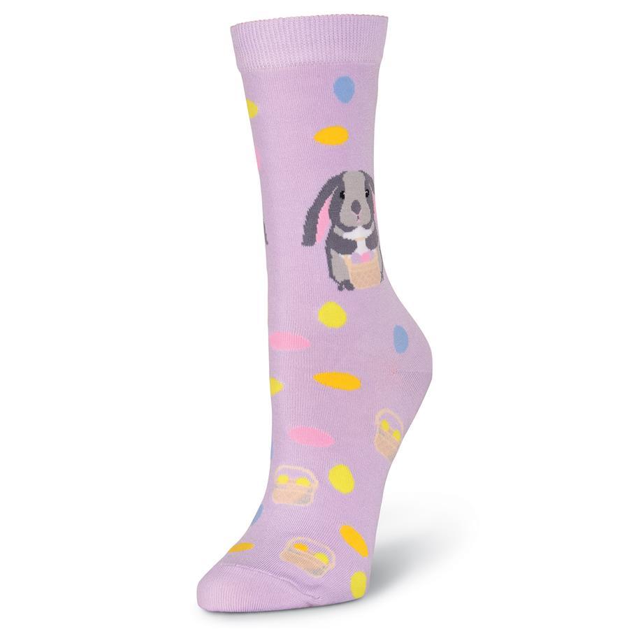 Easter Bunny Socks -Women&#39;s Crew Sock Purple