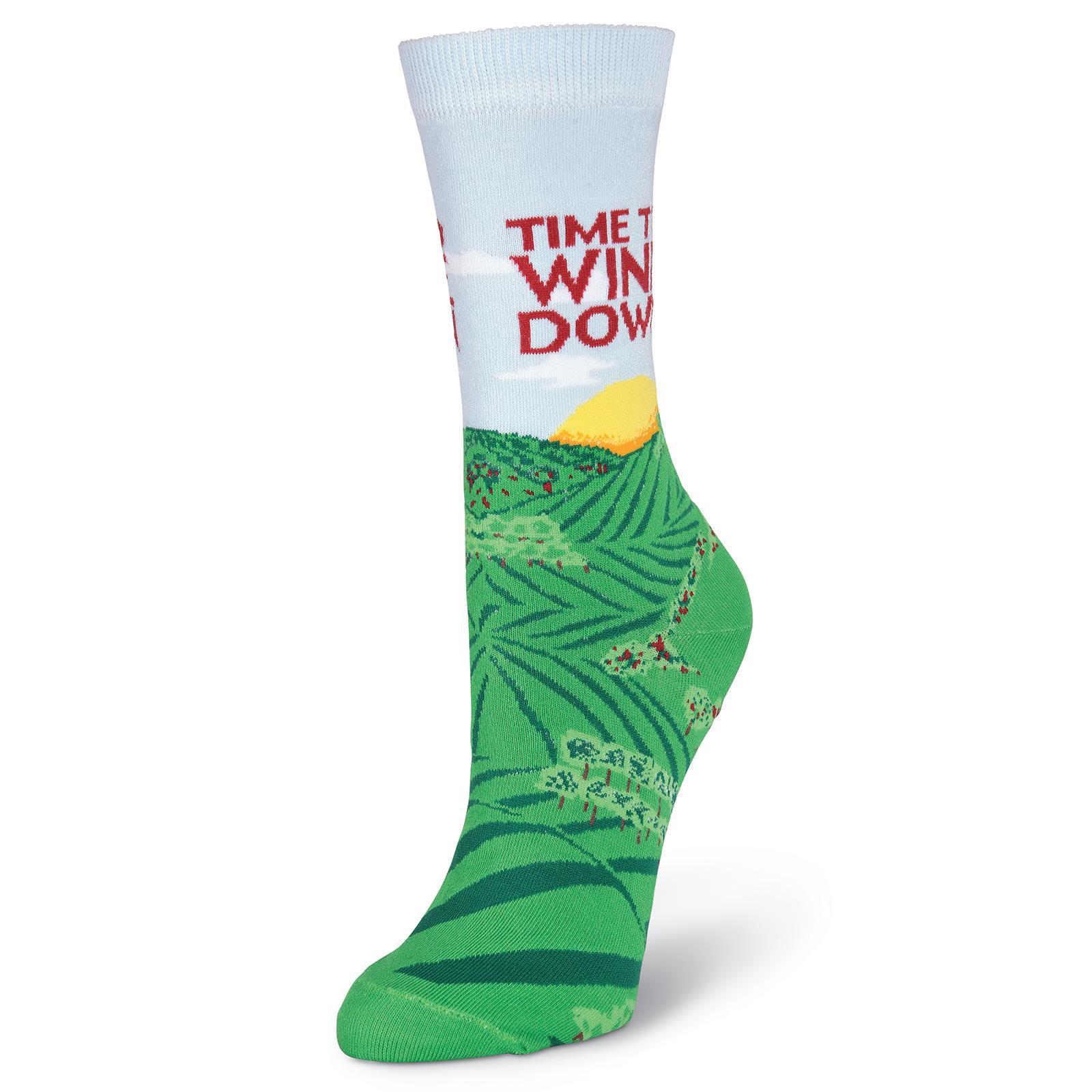 Wine Down Socks -Women's Crew Sock Multi