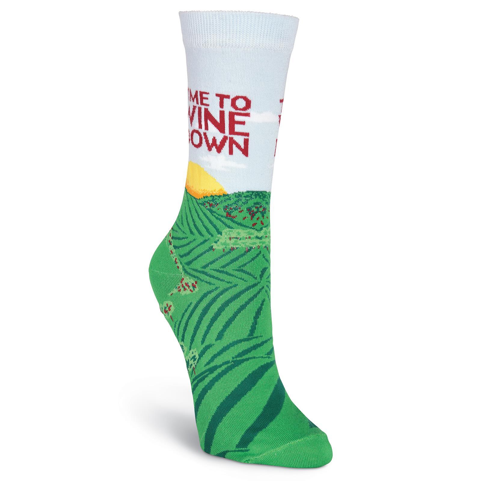 Wine Down Socks -Women's Crew Sock Multi