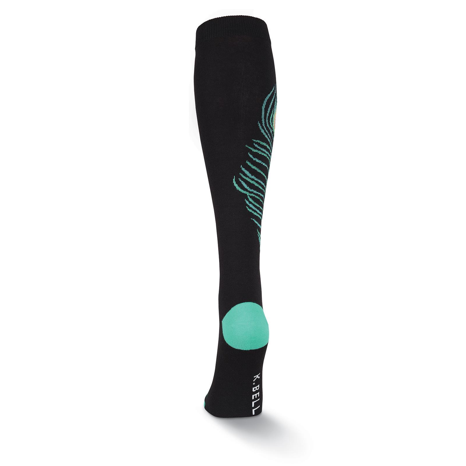 Peacock Feather Socks Women's Knee High Sock Black