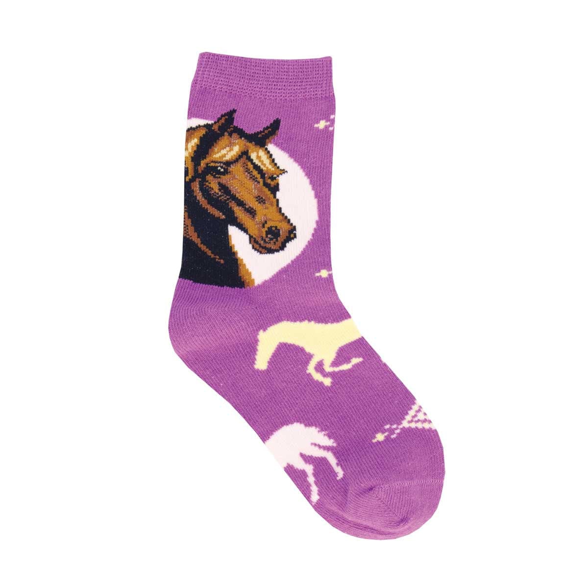 Prancing Pony Kid's Crew Socks Purple