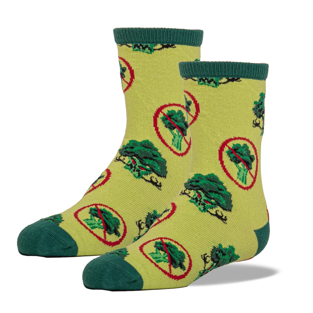 Kid's Broccoli Monster Crew Socks Green / 7-10