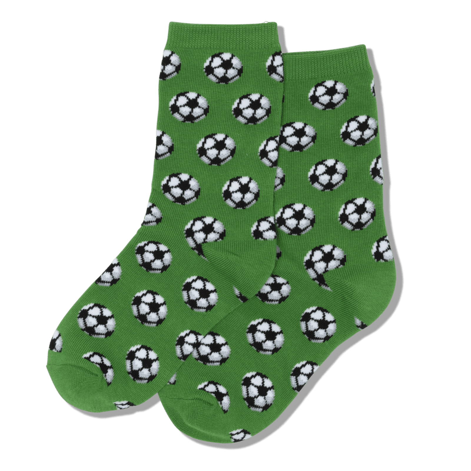 Soccer Balls Kids Crew Sock Green