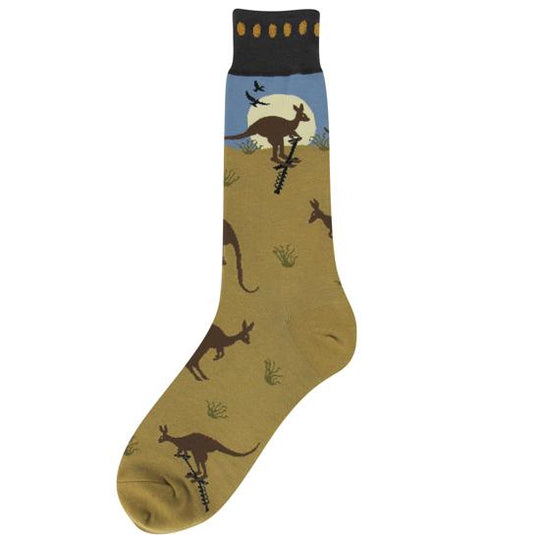 Kangaroo Socks Men’s Crew Sock Brown