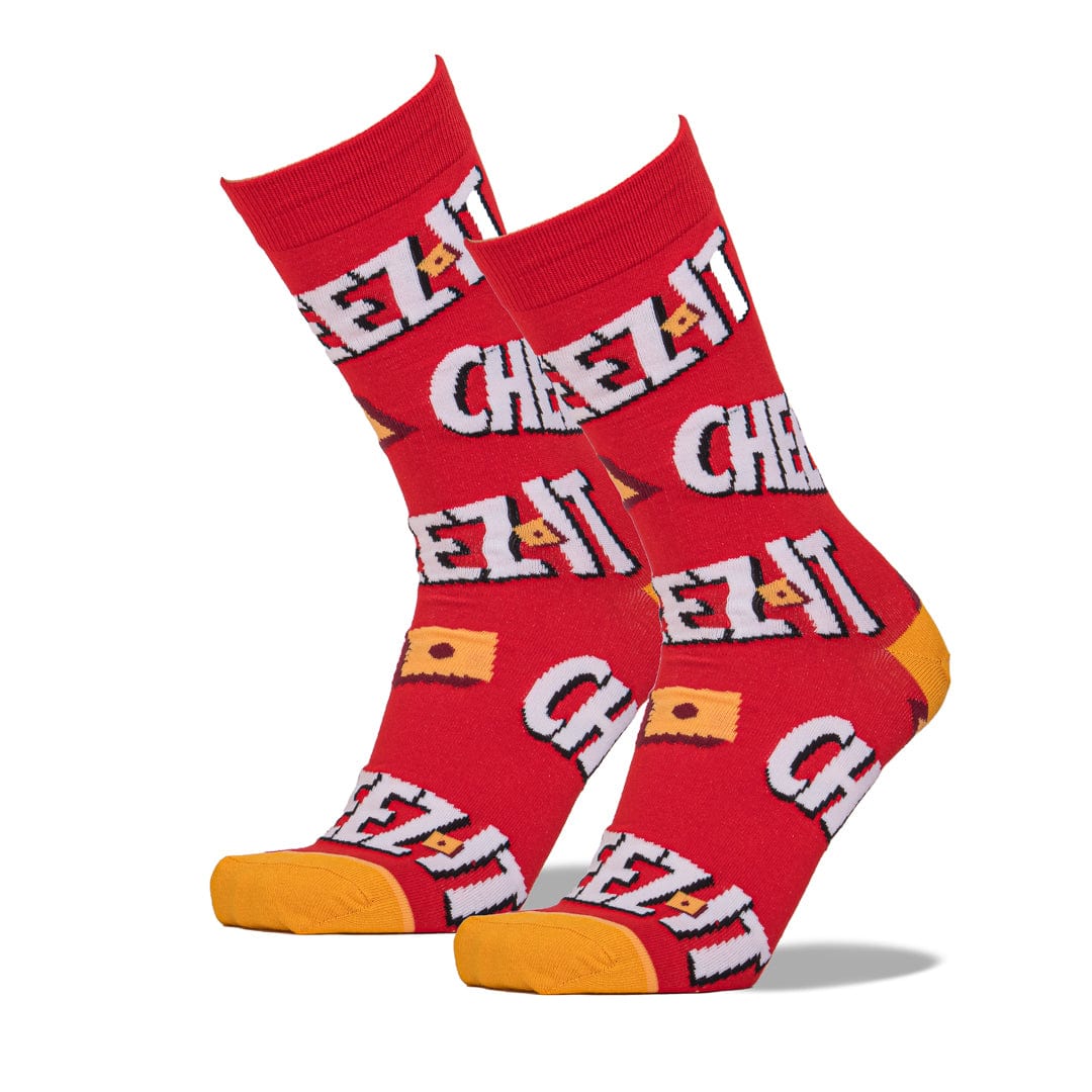 Keep It Cheesy Cheez Its Men&#39;s Crew Sock Red