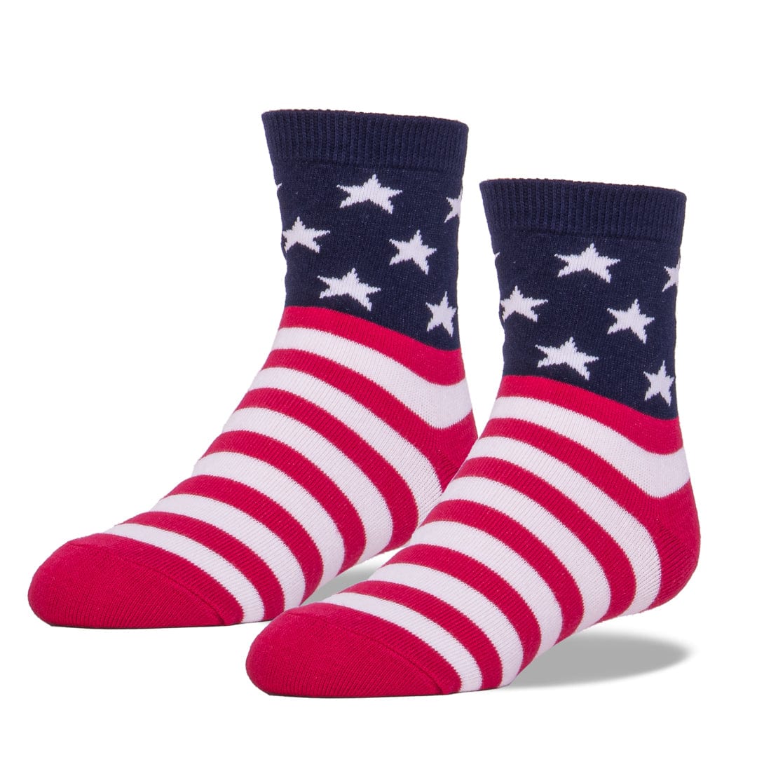 Kid&#39;s Stars and Stripes Crew Sock Red White and Blue