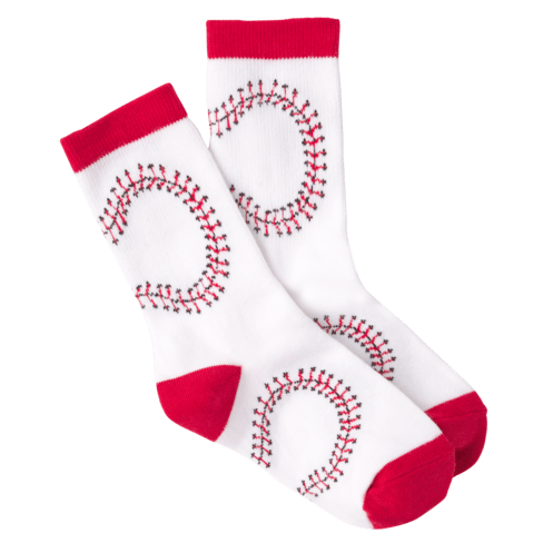 Kid's Baseball Crew Socks White