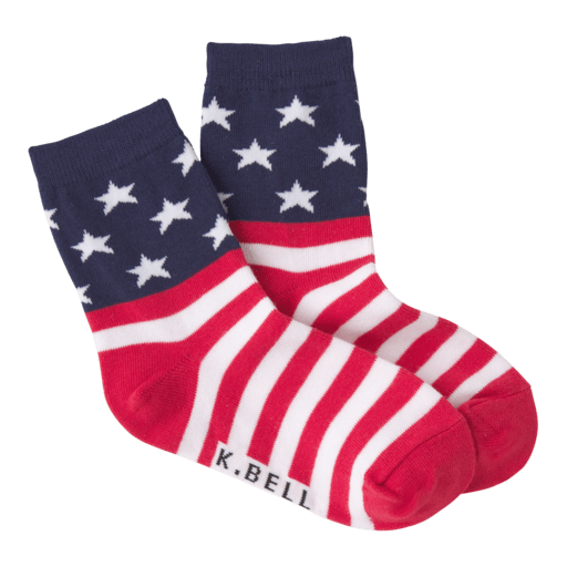 Kid&#39;s Stars and Stripes Crew Sock Red White and Blue