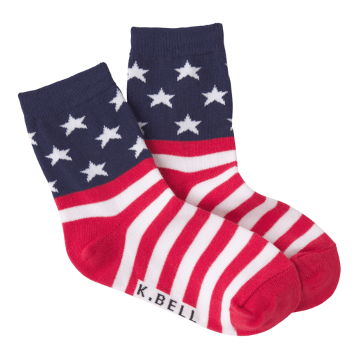 Kid's Stars and Stripes Crew Sock Red White and Blue
