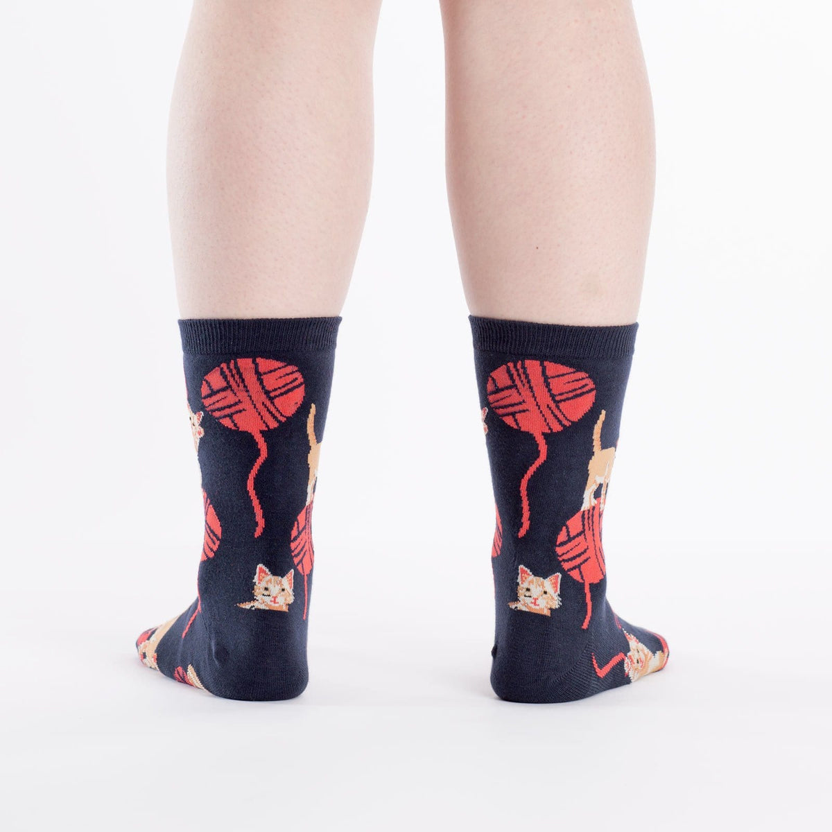 Kitten Knittin&#39; Socks Women&#39;s Crew Sock Navy