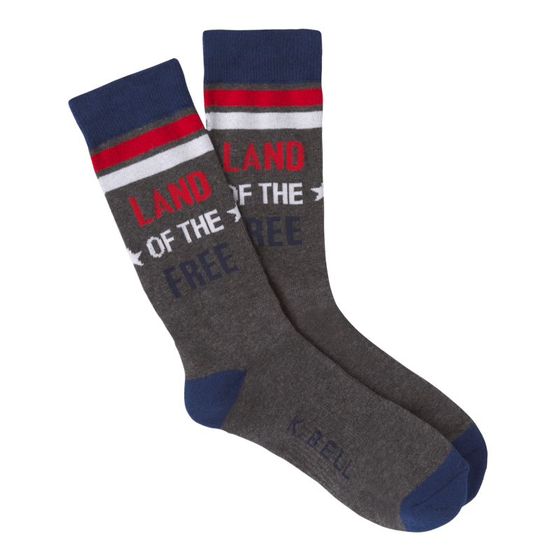 Land of the Free Socks Men’s Crew Sock Grey