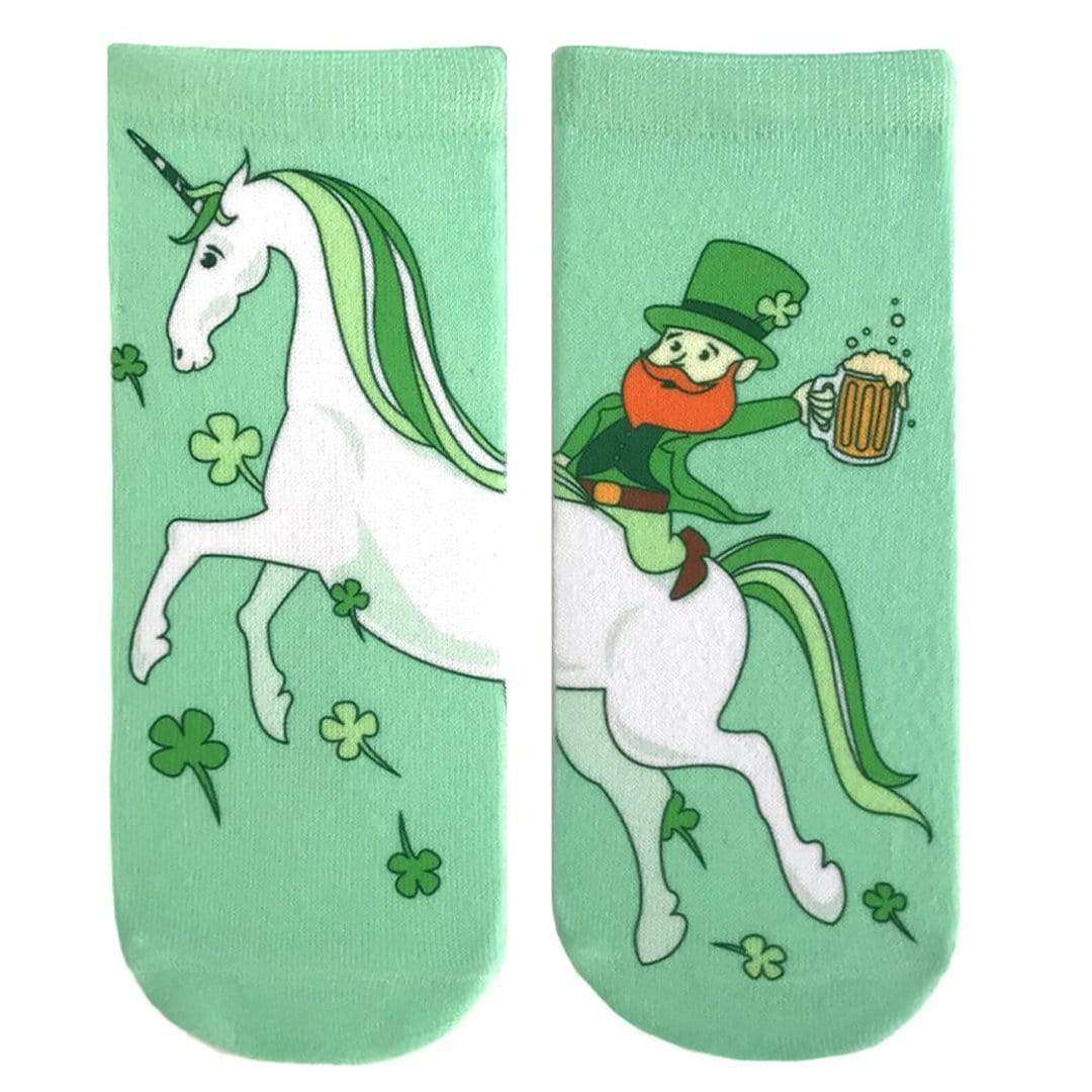 Leprechaun Unicorn Ankle Sock Green
