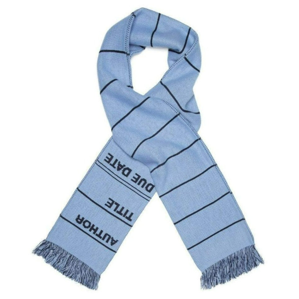 Library Card Scarf Blue
