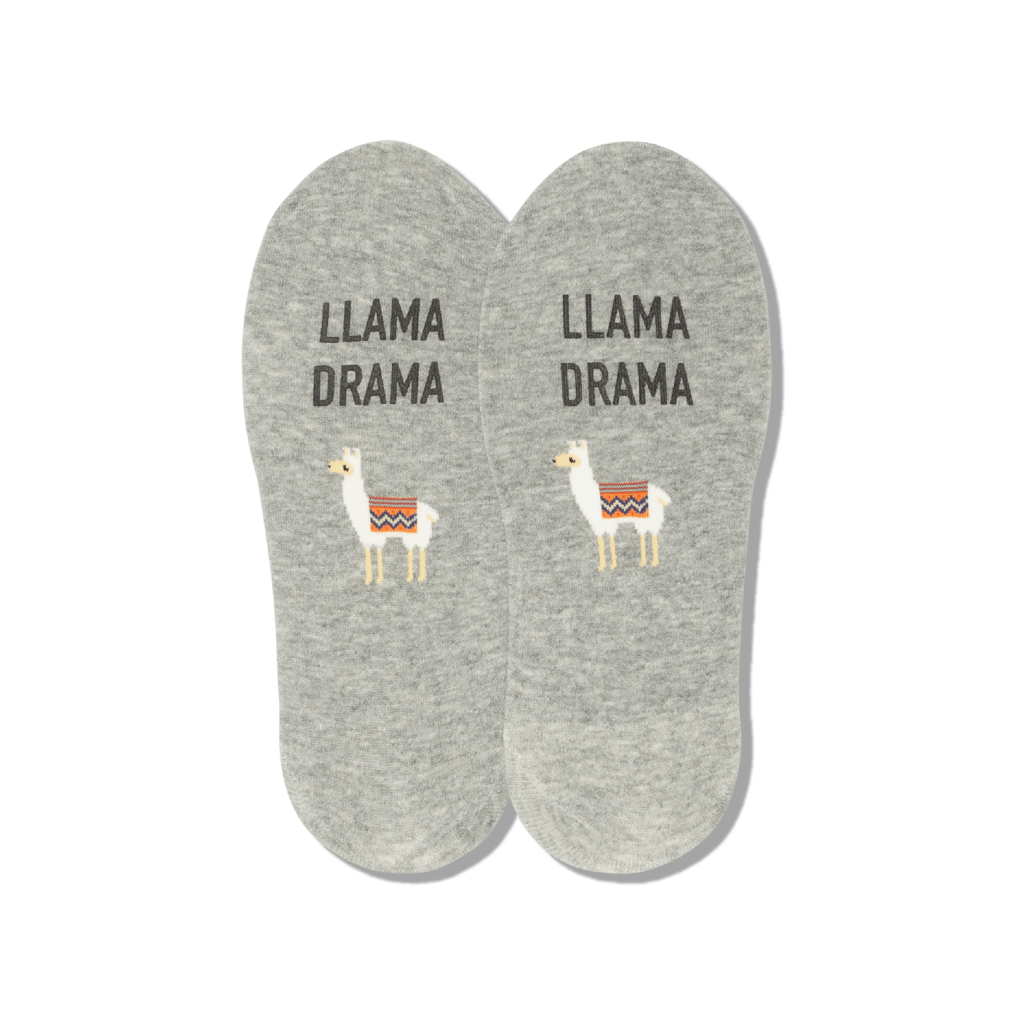Llama Drama Women's No Show Sock gray