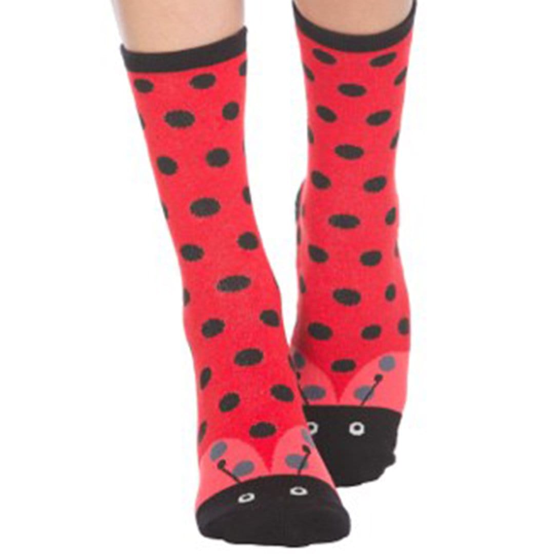 Ladybug Women's Slipper Socks Red