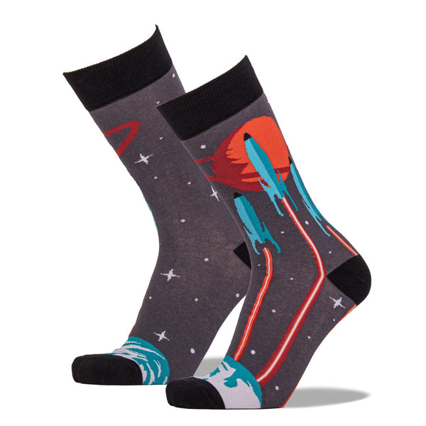 Launch from Earth Socks - Crew Socks for Men - Johns Crazy Socks