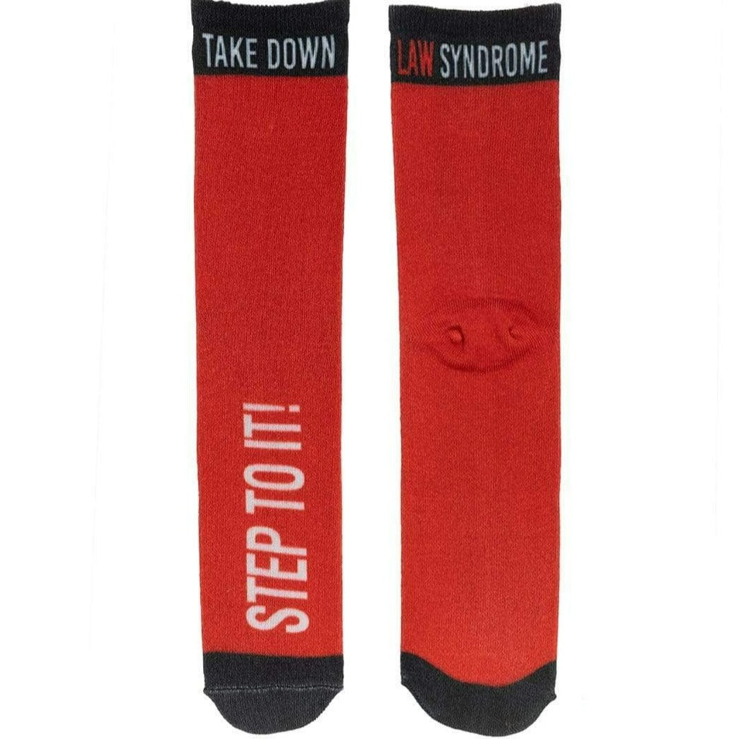 Law Syndrome Socks Unisex Crew Sock Red