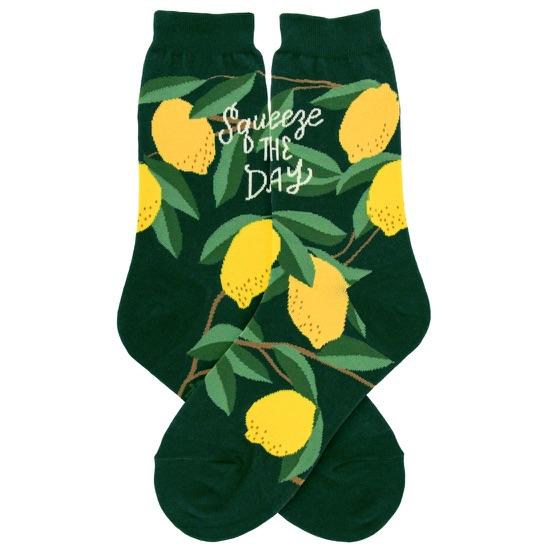 Lemons Socks Women's Crew Sock Green