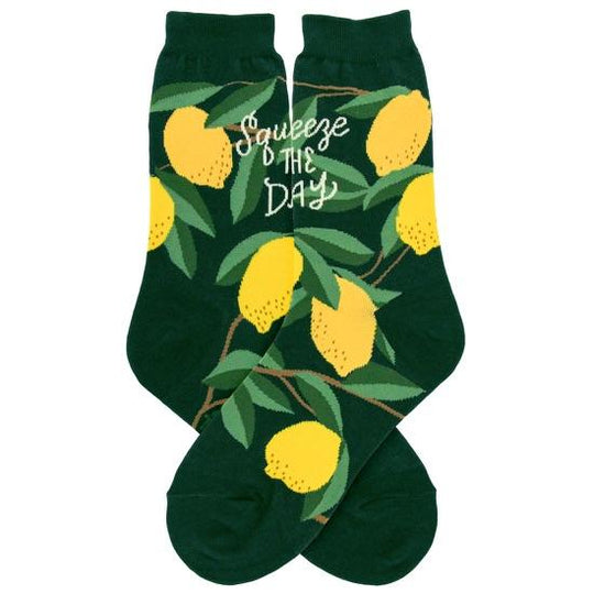 Lemons Socks Women's Crew Sock Green
